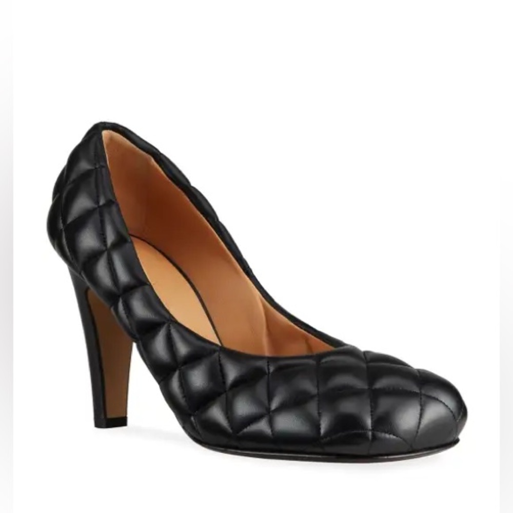 Bottega Veneta Black Nappa Padded Block Pump Size 39.5 BRAND NEW!